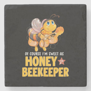 Beekeeper Gift I Am Sweet As Honey Beekeeper Stone Coaster