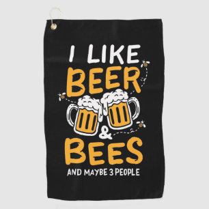 Beekeeper Gift I Like Beer And Bees Golf Towel