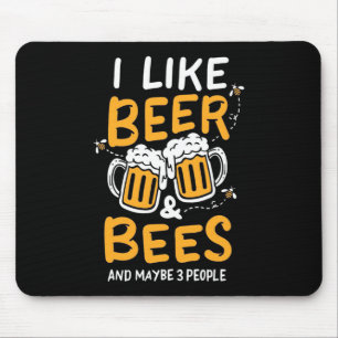 Beekeeper Gift I Like Beer And Bees Mouse Mat