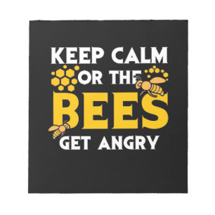 Beekeeper Gift   Keep Calm Or The Bees Get Angry Notepad