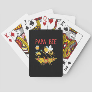 Beekeeper Gift   Papa Bee Flowers Playing Cards