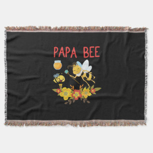 Beekeeper Gift   Papa Bee Flowers Throw Blanket