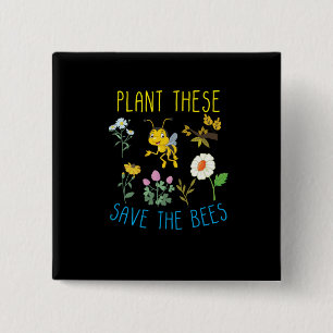 Beekeeper Gift Plant These Save The Bees 15 Cm Square Badge