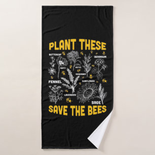 Beekeeper Gift Plant These Save The Bees Bath Towel