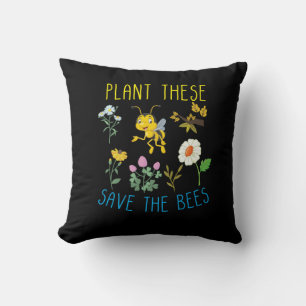 Beekeeper Gift   Plant These Save The Bees Cushion