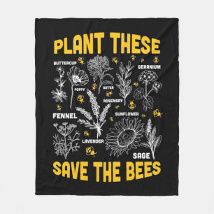 Beekeeper Gift Plant These Save The Bees Fleece Blanket