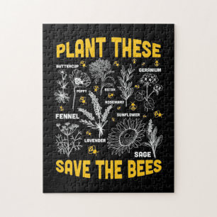 Beekeeper Gift Plant These Save The Bees Jigsaw Puzzle
