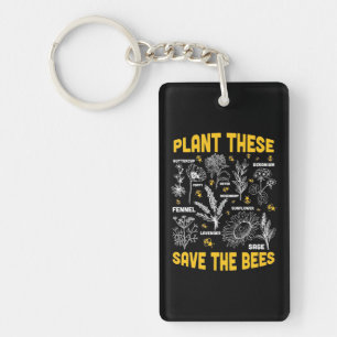 Beekeeper Gift Plant These Save The Bees Key Ring
