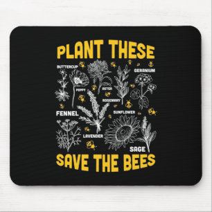 Beekeeper Gift Plant These Save The Bees Mouse Mat