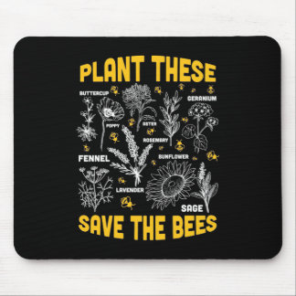 Beekeeper Gift | Plant These Save The Bees Mouse Mat