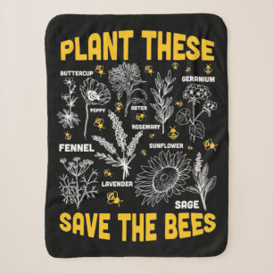 Beekeeper Gift Plant These Save The Bees Sherpa Blanket