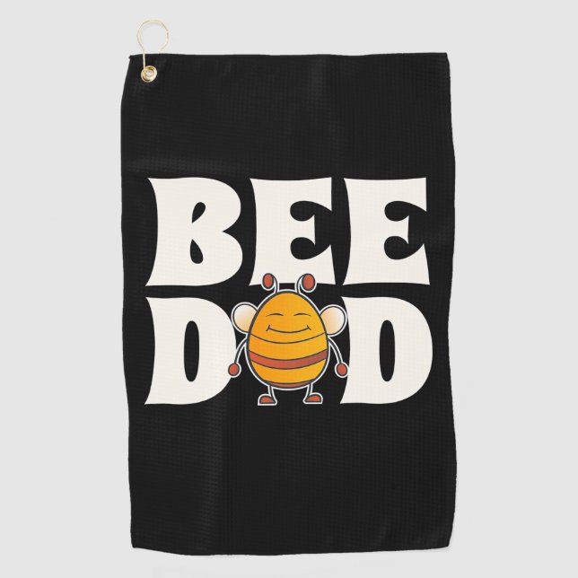 Beekeeper Gift | Proud Bee Dad Golf Towel (Front)