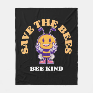 Beekeeper Gift Save The Bees Be Kind Fleece Blanket