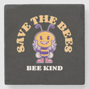Beekeeper Gift Save The Bees Be Kind Stone Coaster