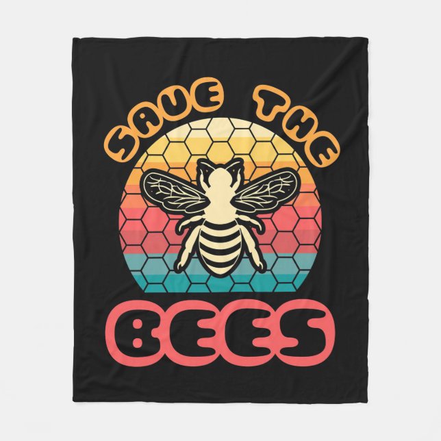 Beekeeper Gift | Save The Bees Fleece Blanket (Front)