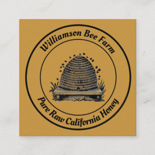 BeeKeeper Honey Apairist Vintage Hive Design Square Business Card