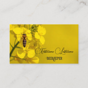 Beekeeper Honey Apiarist honey bee yellow flower Business Card