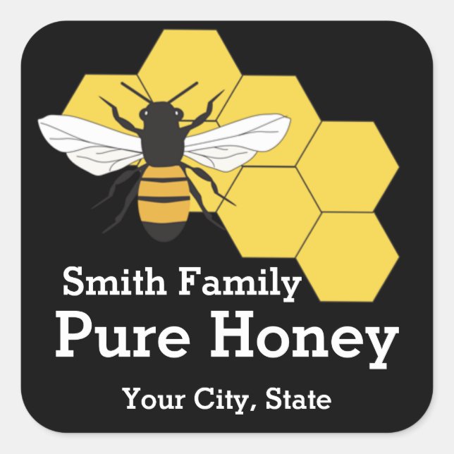 Beekeeper Honey Bee Farm Stand Sq Label (Front)