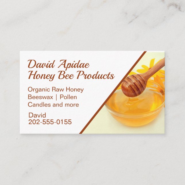 Beekeeper Honey Bee Products Business Card (Front)