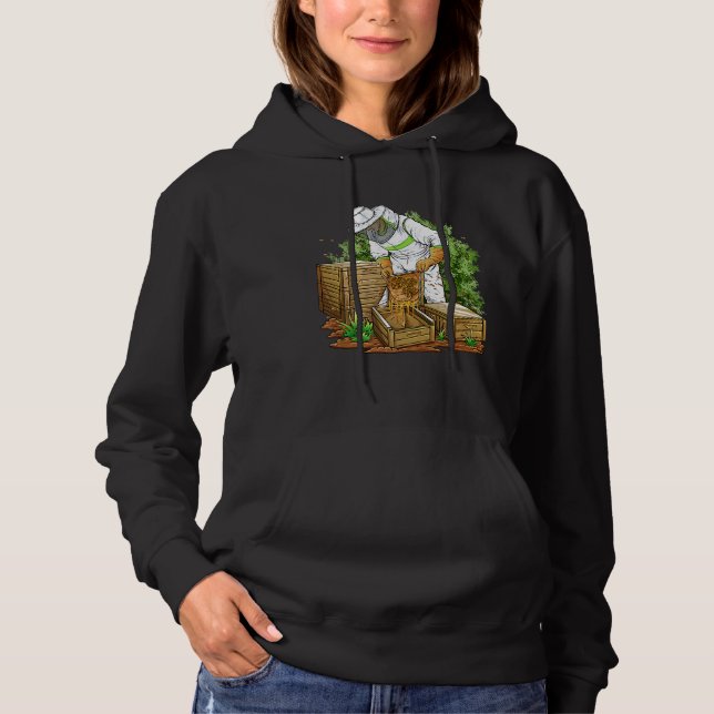 Beekeeper Honey Beekeeping Bee Honeycomb Hoodie (Front)