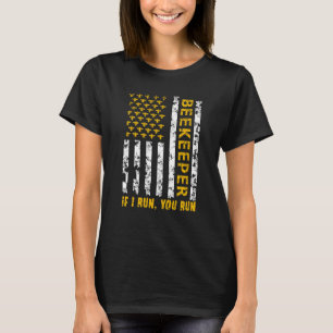 Beekeeper Men Women US Flag Honeybee Beekeeping Be T-Shirt