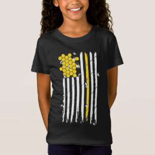 Beekeeper Patriotic American Flag Honeycomb T-Shirt
