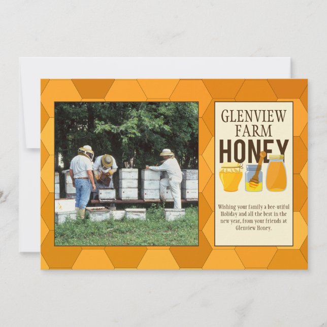 Beekeeper Photo Professional Beehives Holiday Card (Front)