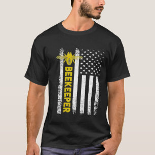 Beekeeper   Retro Style Patriotic Bee T-Shirt