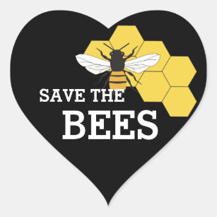 Beekeeper Save the Bees Heart Sticker