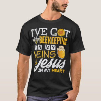 Beekeeper Shirt Beekeeping In My Veins Jesus Chris