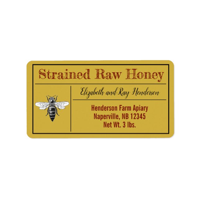 Beekeeper Signature Honey Jar Label (Front)