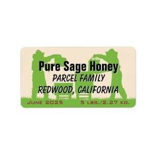 Beekeeper Silhouette Gold Custom Honey Jar Label