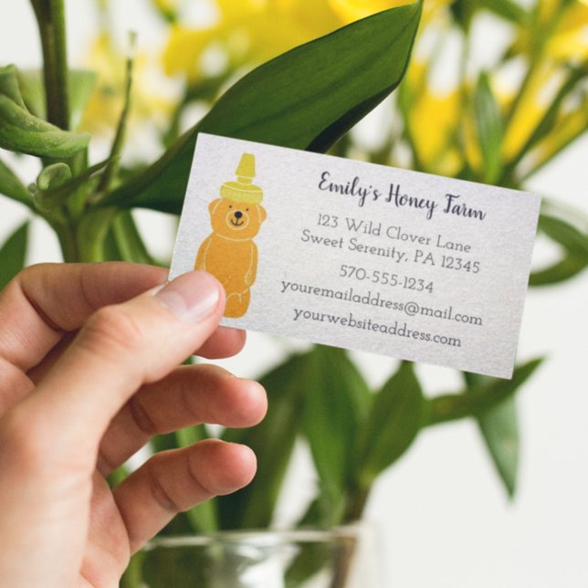 Beekeepers Apiary Bear Shaped Honey Bottle Business Card (Creator Uploaded)