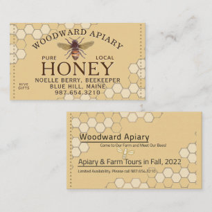 Beekeeper's Apiary Honeycomb Honeybee Yellow Enclosure Card