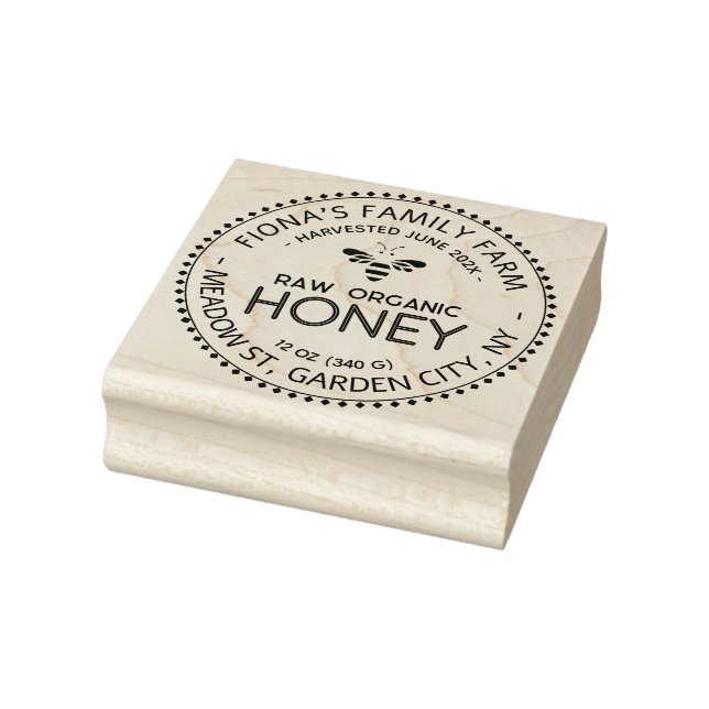 Beekeeper's Honey Stamp with Vintage Skep Apiary (Stamp)