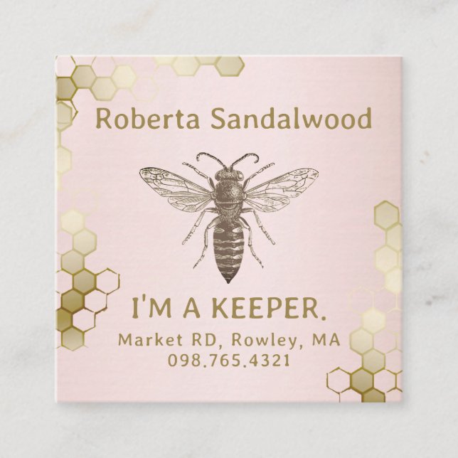 Beekeeper's I'M A KEEPER Queen Bee Business Card  (Front)