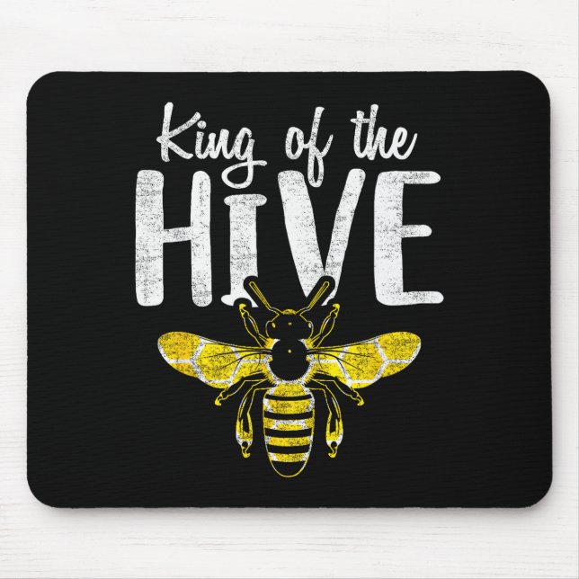 Beekeepers King Of The Hive Funny Bee Whisper Gift Mouse Mat (Front)