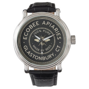 Beekeeper's Promotional Black Bee Apiary Name  Watch