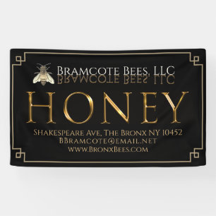 Beekeeper's Vinyl Banner Black Gold Honey bee