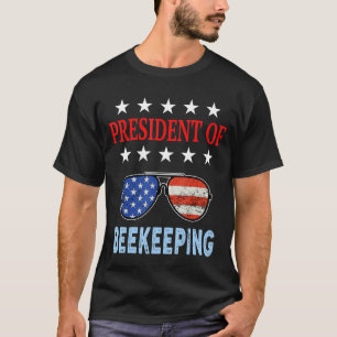 Beekeeping Accessories Usa Flag Beekeeping Saying T-Shirt