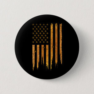 Beekeeping American Flag Honeycomb Honey Bees Beek 6 Cm Round Badge