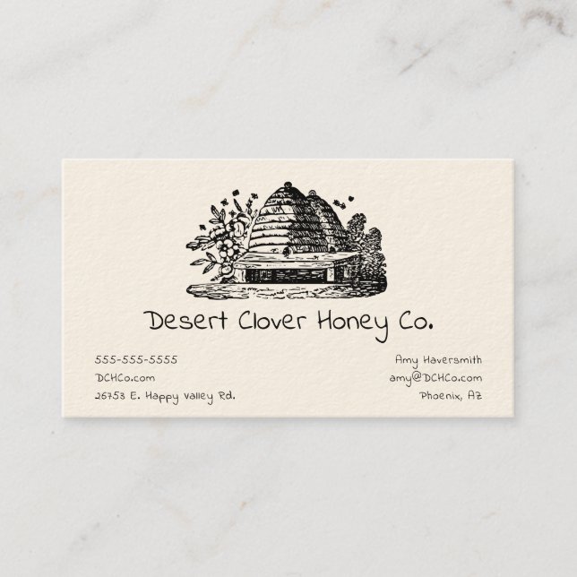 Beekeeping Apiary Fresh Honey Cream Business Card (Front)