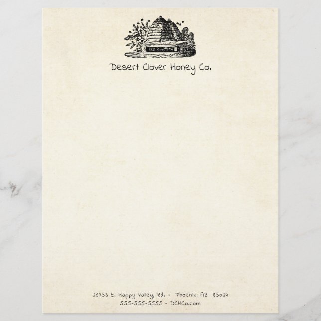 Beekeeping Apiary Fresh Honey Cream Stationery (Front)