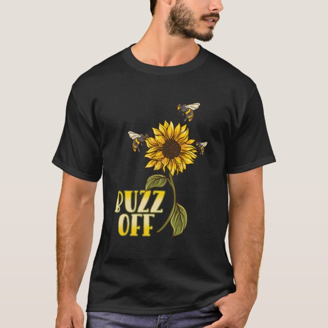 Beekeeping - Bee Buzz Off Sunflower - Apiary T-Shirt (Front)