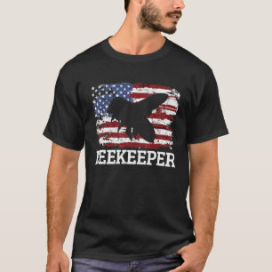 Beekeeping Beekeeper Usa American Flag 4th Of July T-Shirt