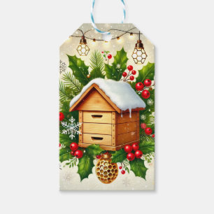 Beekeeping Christmas Gift Tag   Transfer Design