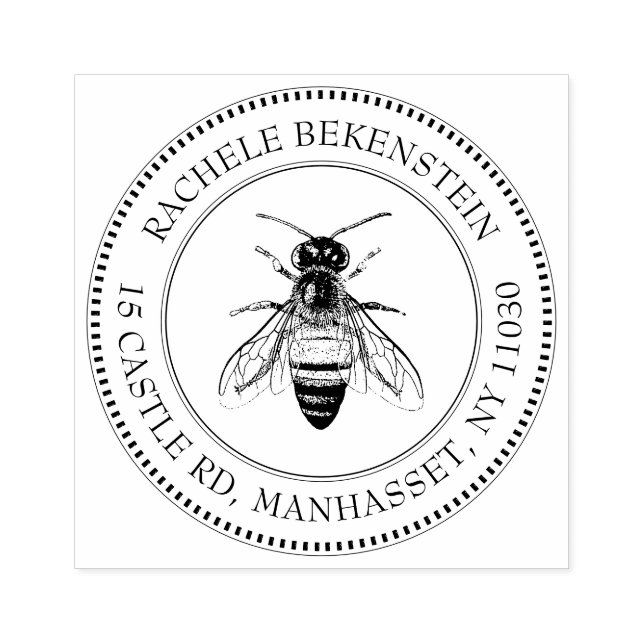Beekeeping Honeybee Stamp with Gold Ink (Imprint)