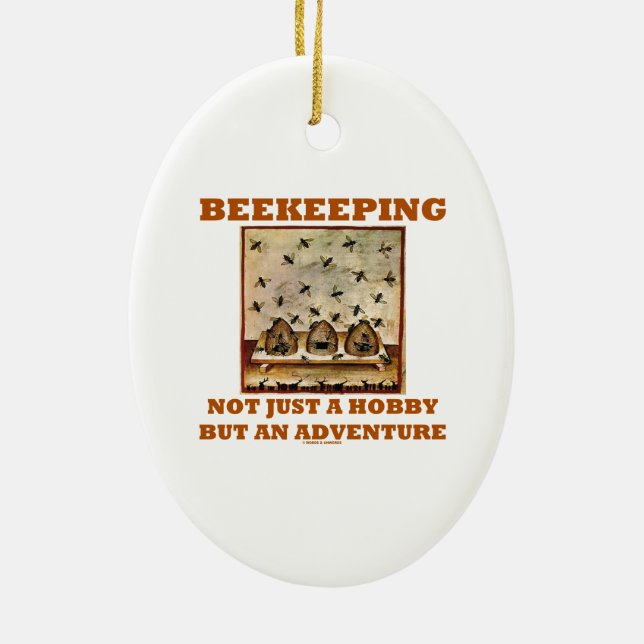 Beekeeping Not Just A Hobby But An Adventure Ceramic Tree Decoration (Back)