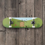 Beekeeping scene - Save the Bees Skateboard<br><div class="desc">Save the Bees Skateboard: a Beekeeping scene composed of a landscape with beehive,  bees and bee smoker in a cartoon style. A nice gift for a beekeeper or a lover of flowers and bees!</div>