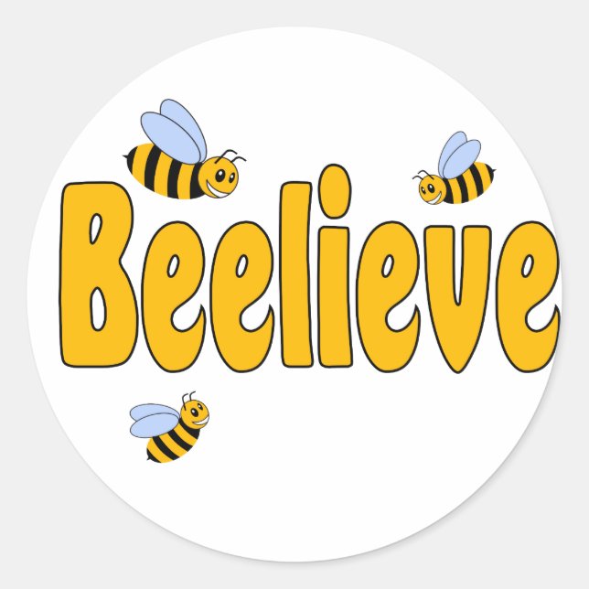 Beelieve Classic Round Sticker (Front)
